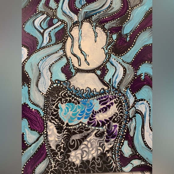Night Goddess- 18 by 24 original painting acrylic on canvas - Picture 1 of 5